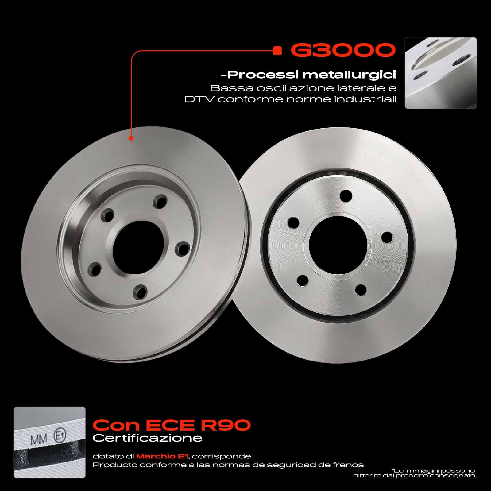 Frankberg Set freni incl. 2x Dischi Freno + 4x Pastiglie dei Freni Anteriore Compatibile con Freemont 345 Grand Voyager V RT Replace# K68093323AB,K68029263AA