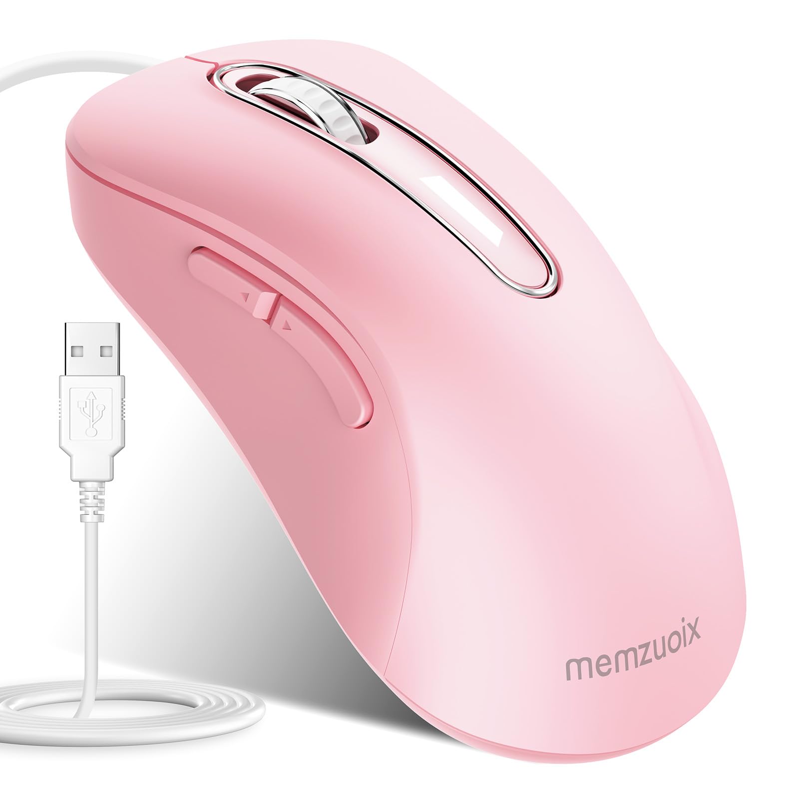 memzuoix Wired Mouse USB Computer Mouse 1400 DPI Mobile Optical Mouse Ergonomic Design Computer Mice with 5FT Cord