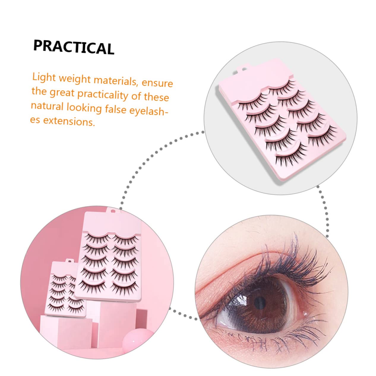 Healeved 5 Set Di Ciglia Finte Per Donna Kit Di Ciglia Finte Soffici Ciglia Singole 10 Paia*5