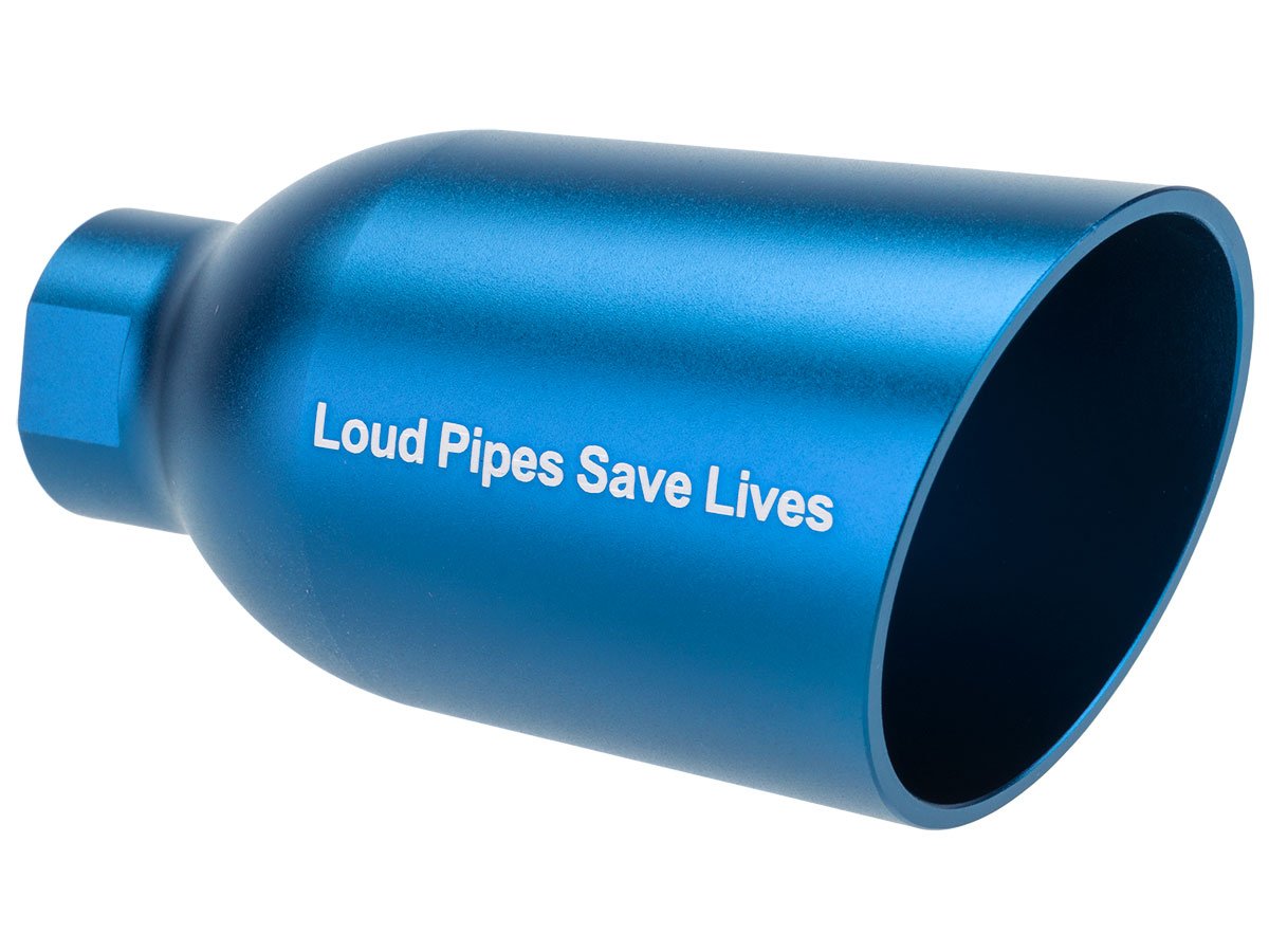 Evike - Angel Custom Diesel Amplifier System for Airsoft Platforms (Model: Loud Pipes Save Lives/Blue / 14mm CCW)