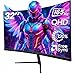 CRUA 32" Curved Gaming-Monitor, 2K QHD 2560x1440P, 144Hz/165Hz, 120% sRGB, FreeSync, Blaulichtfilter, 1500R VA-Bildschirm, Wandmontage möglich – Schwarz