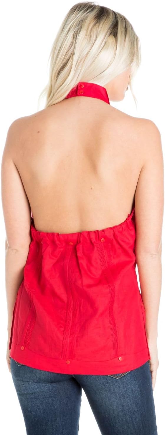 Mojito Women's Linen Blend Guayabera Halter Top – Button Down, Lightweight & Sexy Fit - Image 7