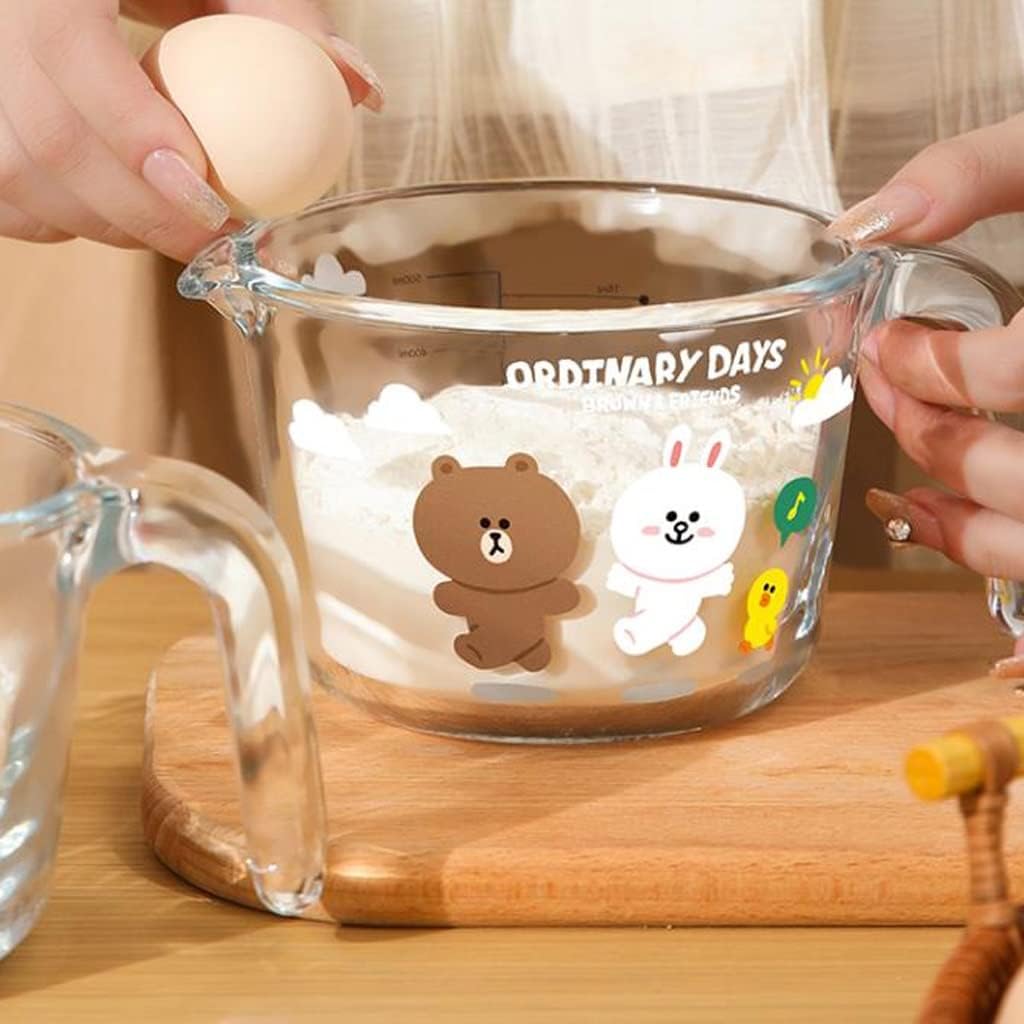 Measuring cup household with scale children's milk cup breakfast glass measuring cup baking water cup (Color : A)
