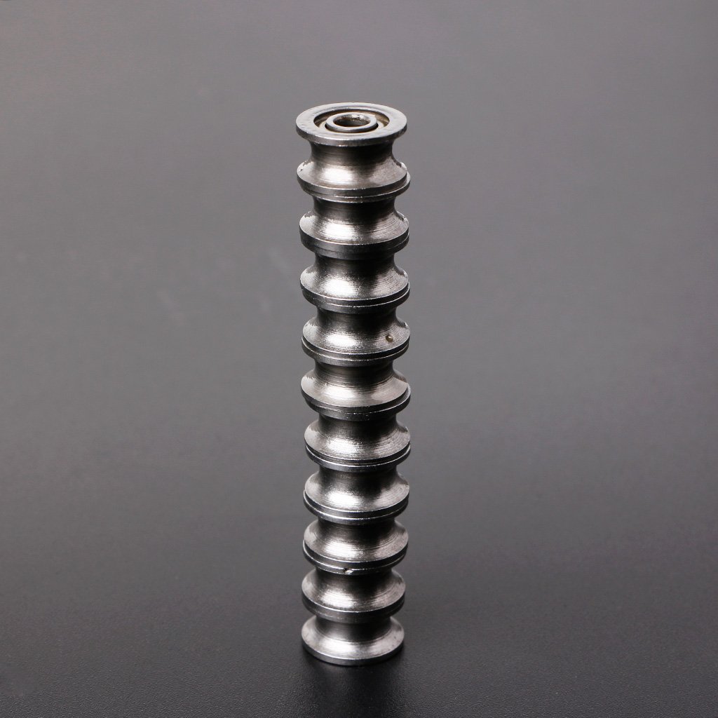 QIXIAMO Bearing 10Pcs/Set U624ZZ 4x13x7mm Ball Bearing Guide Pulley for Rail Track Linear Motion Set, as the picture