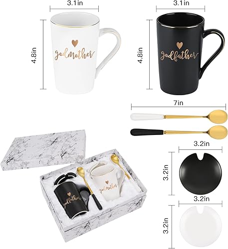 Miniatura 6 de YHRJWN Regalo de Propuesta para Padrinos, Taza de Café para Madrina y Padrino, Regalos de los Ahijados para los Padrinos, Regalos para Padrinos para
