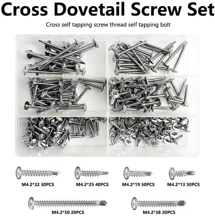 Versatile Boxed Screws Carbon Steel Screw Assortment Metal Project Fasteners Comes In An Easy-to-access Storage Container Ideal For DIY And Construction Furniture Assembly And Home Improvement(1 BOX)