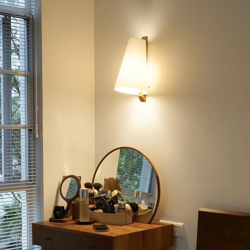 Drewniana lampa ścienna do wnętrz E27, lampa ścienna w stylu vintage, oświetlenie góra-dół, z akrylowym abażurem, lampa ścienna przy łóżku, lampa retro industrialna, rustykalna do klatki schodowej, sa