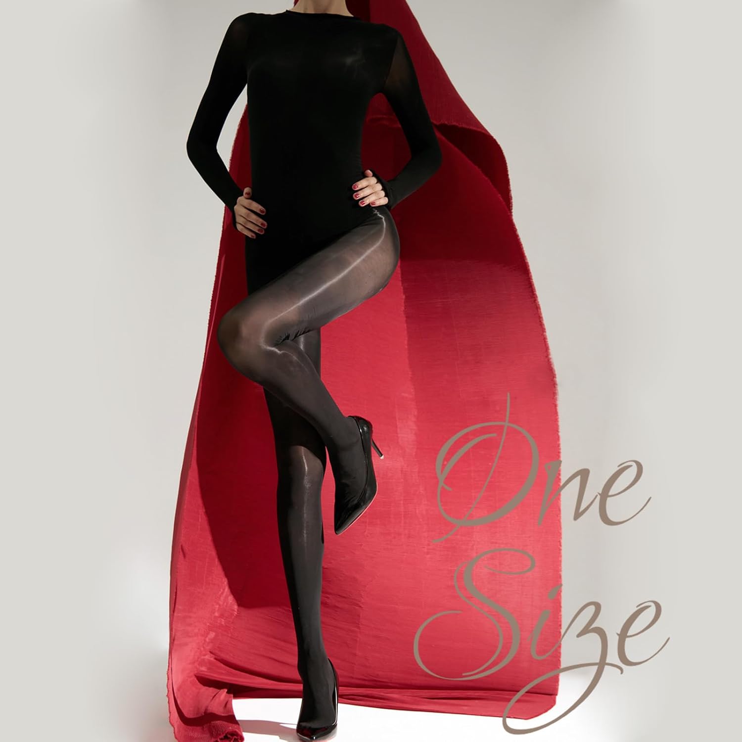 RUIBAVYA Body Stockings for Women Sexy Oil Shiny Bodystocking Nylon Bodysuit Catsuit Long Sleeved Shimmer Tights Pantyhose - Image 2