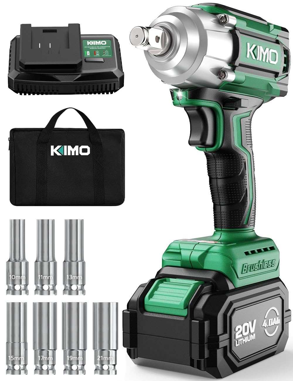 Amazon.com: KIMO Impact Wrench 1/2 Cordless, Impact Gun for Car