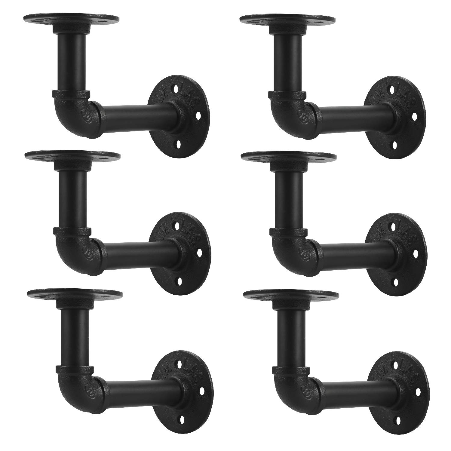 Buy Anndason 6 PCS Pipe Brackets Vintage Heavy Duty Brackets L Shelf