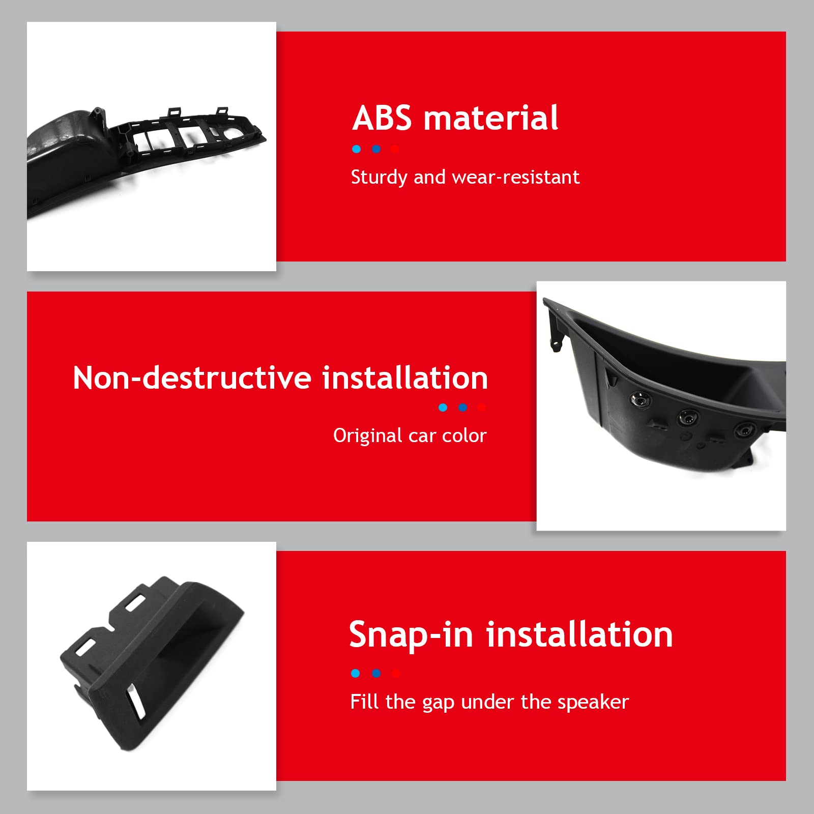 Maniglie porta interna, set da 7 pezzi di maniglia f10 per maniglia laterale per porta BMW Serie 5, kit di sostituzione interruttore finestra per BMW 520 523 525 528 530 535(nero)