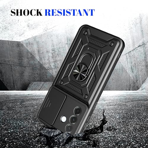 Image of Tough Armor Bumper Back Cover Case for Samsung Galaxy A57 5G | Sliding Camera Cover, Kickstand & Ring Holder 360 Degree Protection Back Cover Case for Samsung Galaxy A57 5G - Black