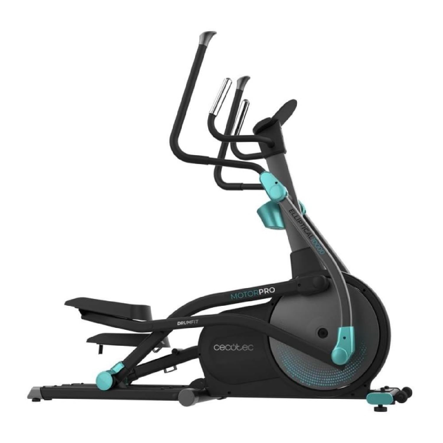 Cecotec Bicicleta Elíptica DrumFit Elliptical Eir Pro. Resistencia Magnética Regulable con Motor, Volante inercia 8-10 Kg, Monitor LCD, Soporte Dispositivos, Ruedas Transporte, Botella y Portabotellas
