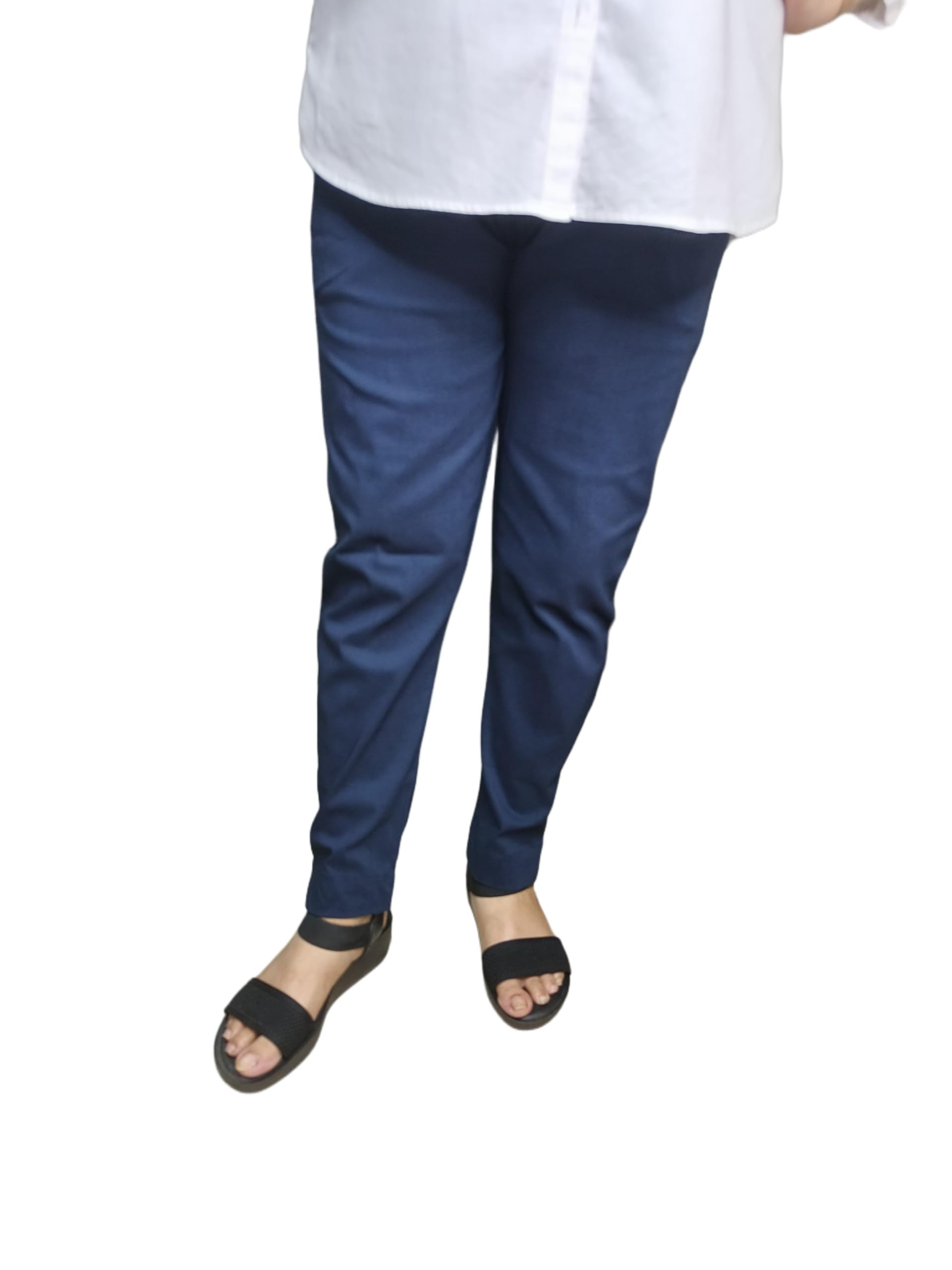 s4m Dreamliner Stretchable Women's Pants, High Rise with 2 Pockets, Casual and Office Wear, Slim Fit with Side Slits, Available in 30+ Vibrant Colours, Sizes XL-7XL-picture-52