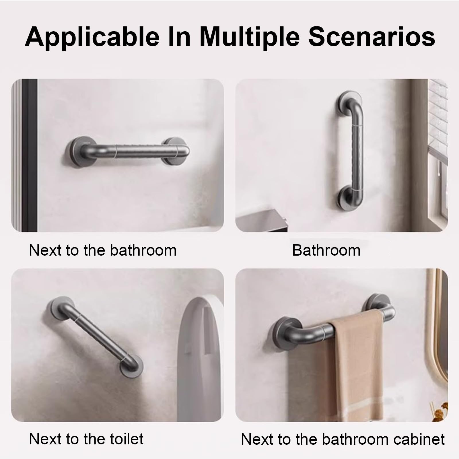 Pasamanos de Pared para Ducha, Antideslizantes, para baño, Interior y Exterior, Cocina, Escalera (40 cm/16 Pulgadas)