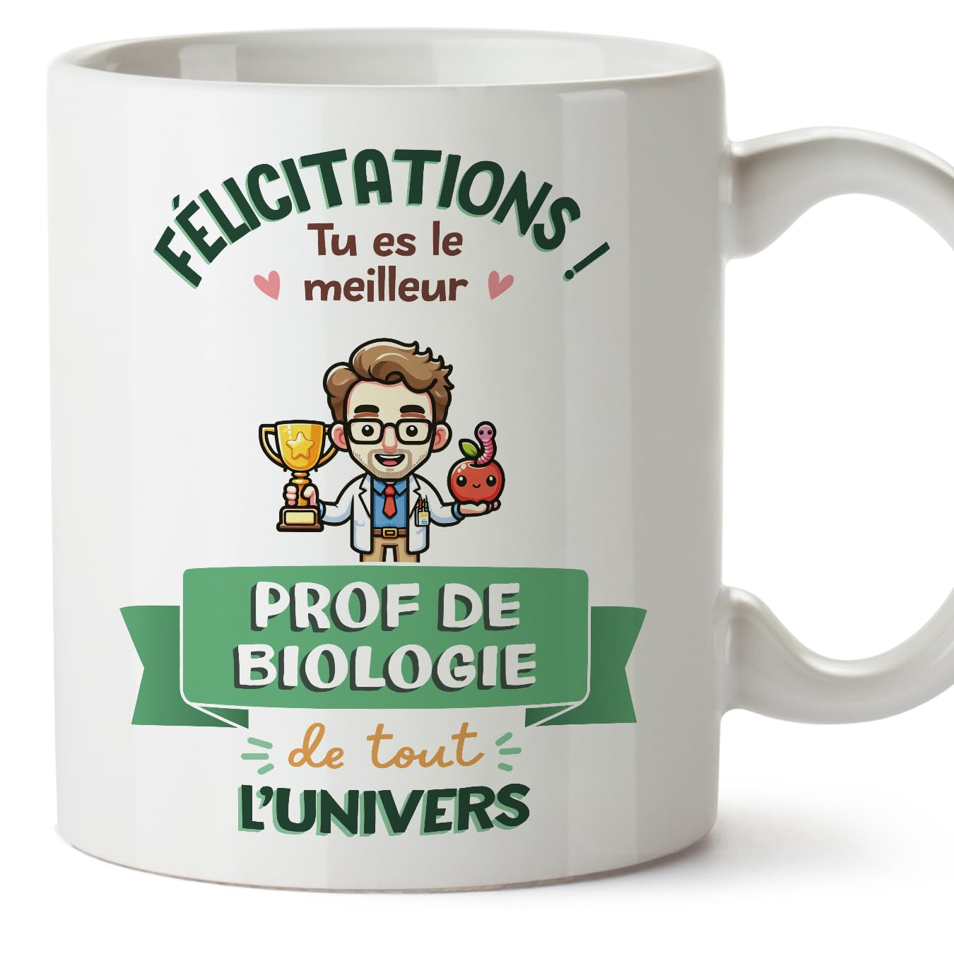 MUGFFINS Biology Teacher Man Mug - in French - Meilleur Univers Trophée - Funny Gift for Colleagues - Ceramic 11oz Mug — image 1