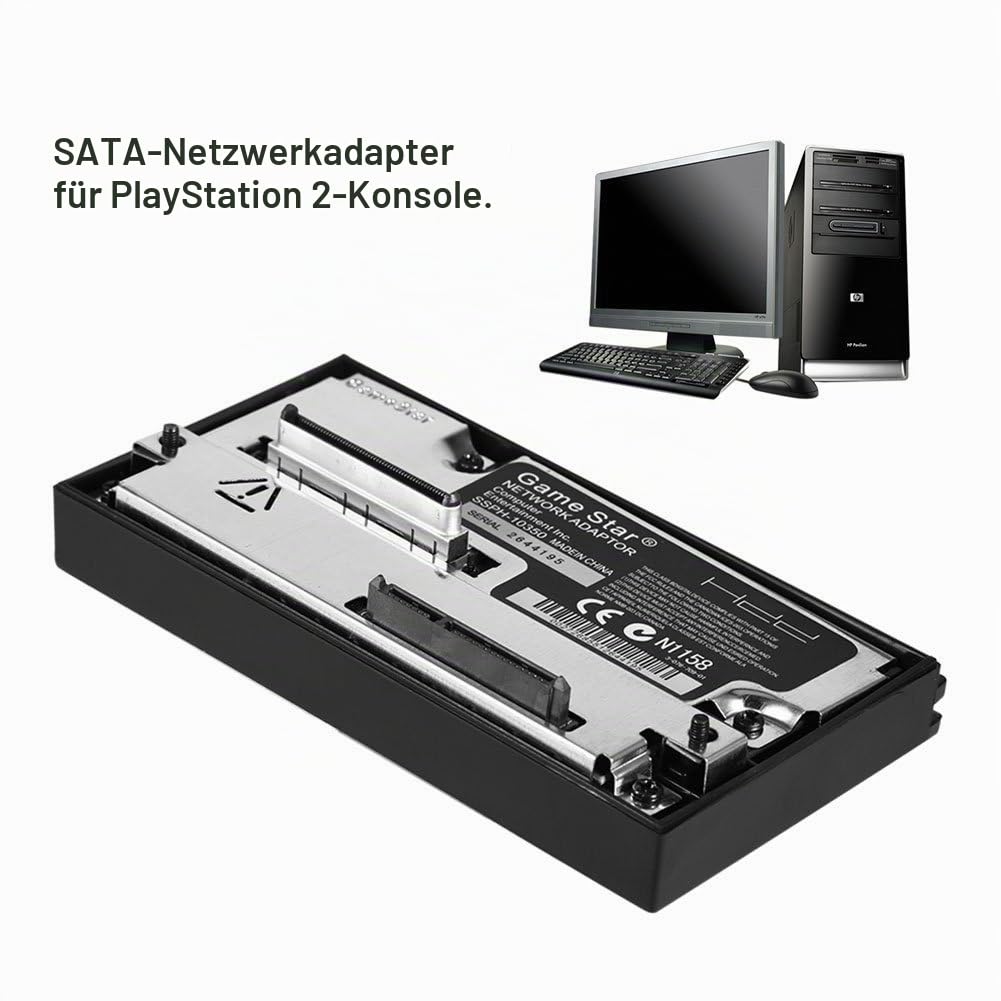 LEAGY PlayStation 2 PS2 SATA HDD Festplattenadapter für PlayStation Expansion Bay Port. Verwendung mit McBoot FMHD, OPL, GSM. SMS, HD Loader zum Ausführen von CFW und ISO direkt von HD