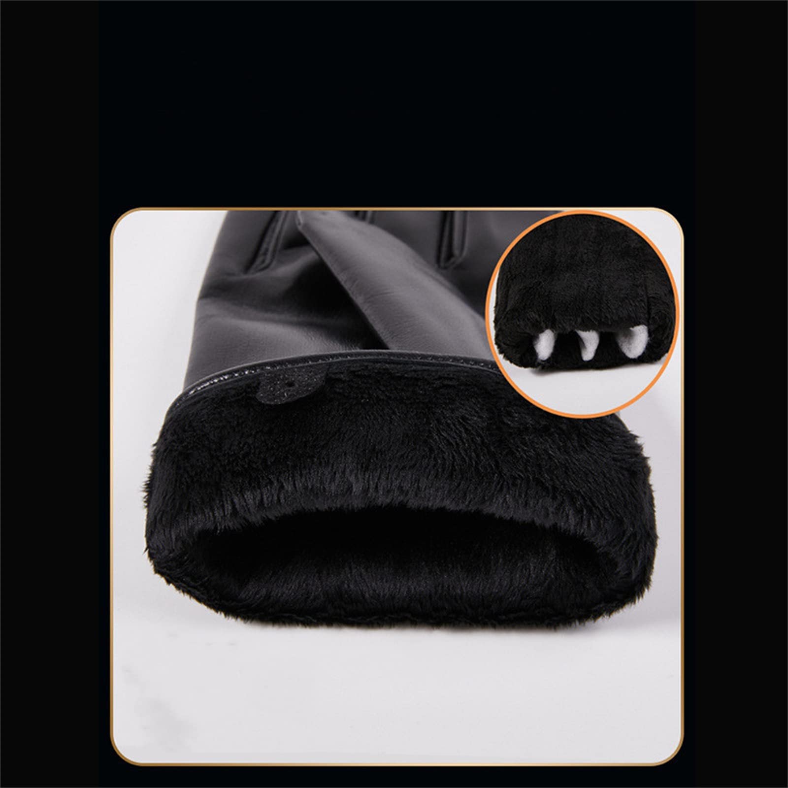 Guanti in Pelle da Uomo Guanti in Pelle Touch Screen da Uomo Guanti da Ciclismo Caldi e Spessi in Autunno e Inverno Guanti Invernali (Color : Black, Size : L)