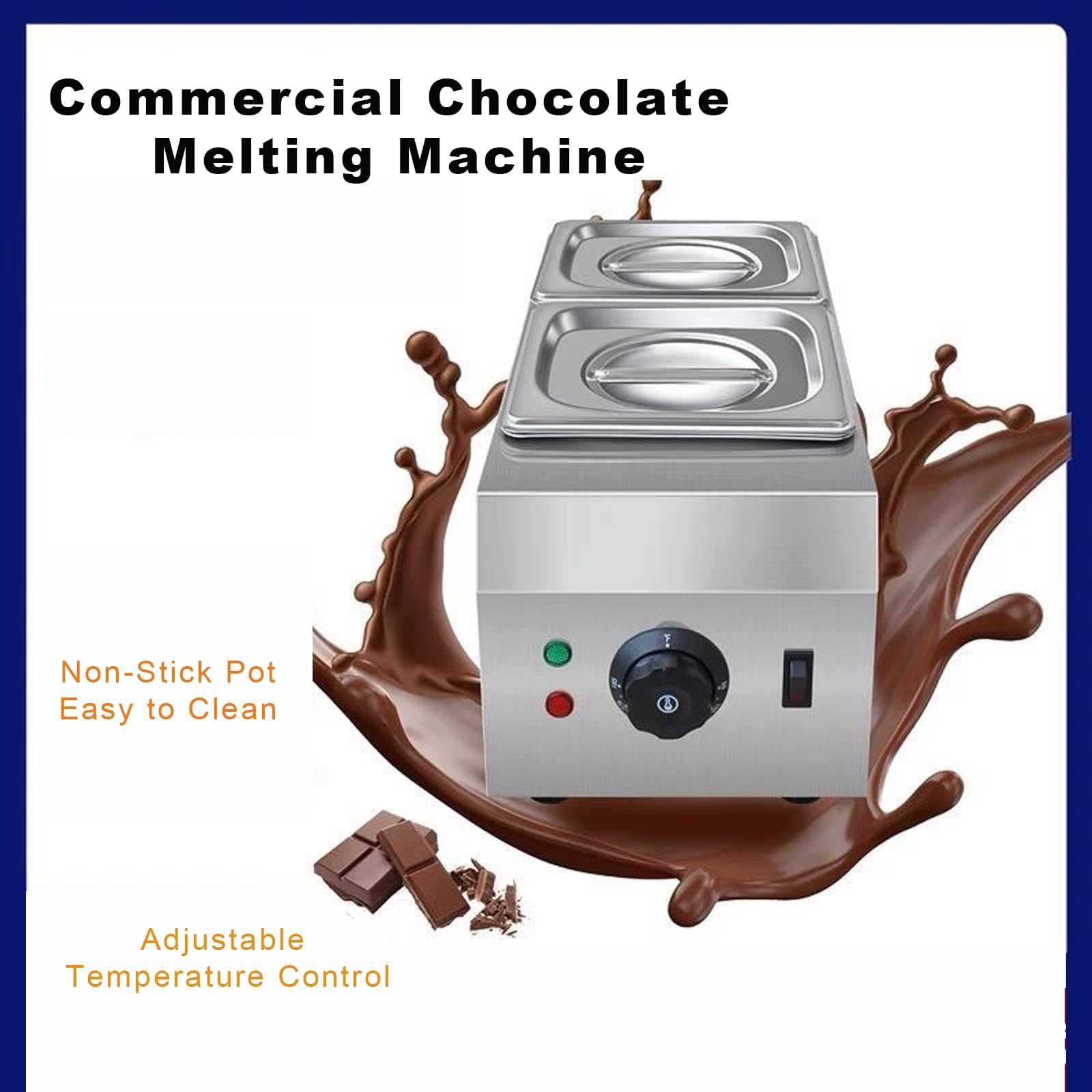 Machine À Fondre Le Chocolat Professionnelle, Tempéreuse Électrique À 2 Cuves, Température Réglable De 50 À 300 °c, Capacité De 2 L, Pour Chocolat, Bonbons Et Beurre.