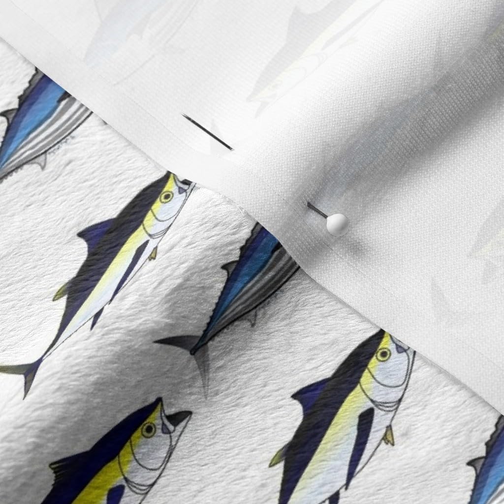 Spoonflower Fabric - Fish Ocean Printed on Minky Fabric by The Yard - Sewing Baby Blankets Quilt Backing Plush