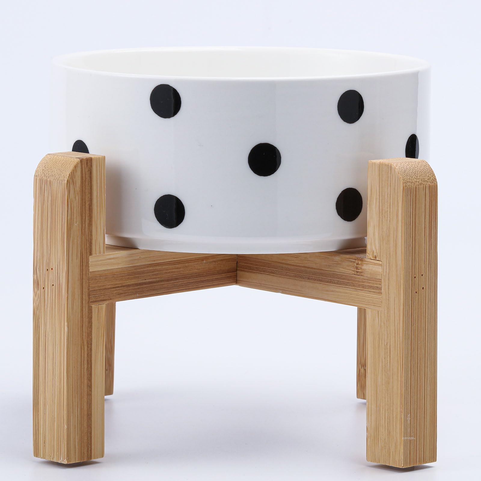 Petygooing 28 OZ Elevated/Raised Ceramic Dog Bowl for Small Medium Breeds, Dog Food Water Dish with Stand,Pet Bowl with Anti Slip Rubber for Cats