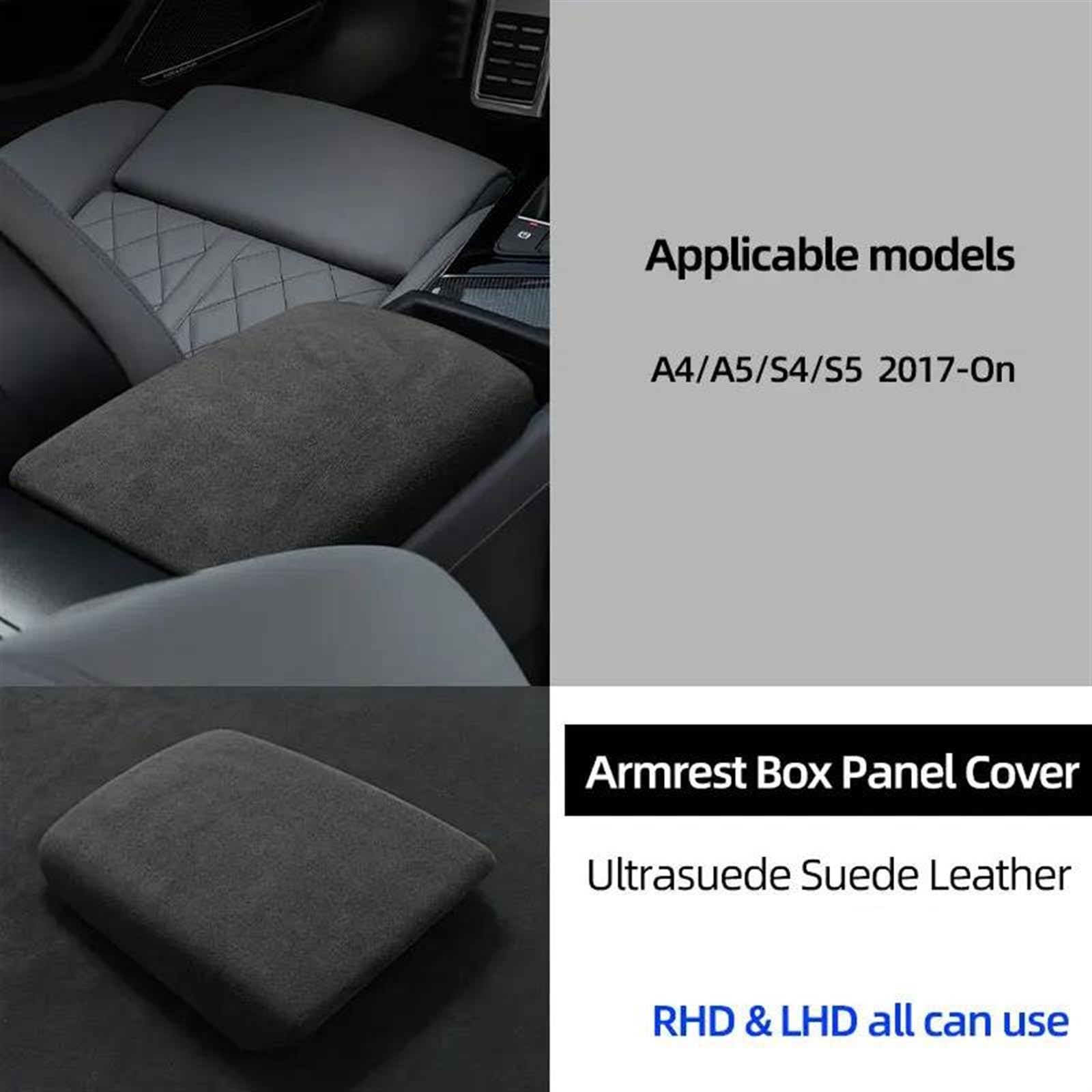 Accoudoir de rangement antidérapant pour console centrale de voiture (rouge