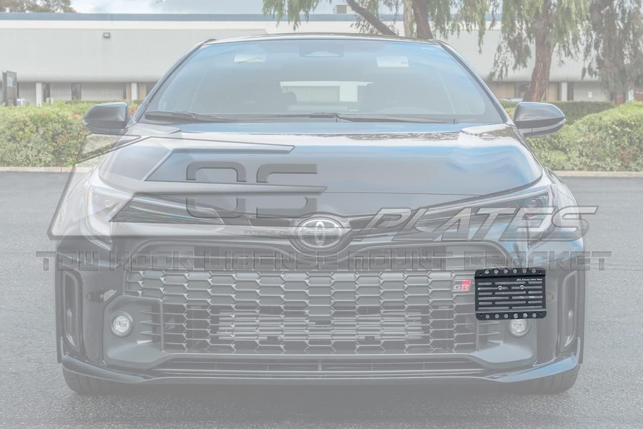Replacement for 2022-Present Toyota GR Corolla Models | EOS Plate Version 1 Front Bumper Tow Hook License Relocator Mount Bracket Tow-600 (Mid Size)