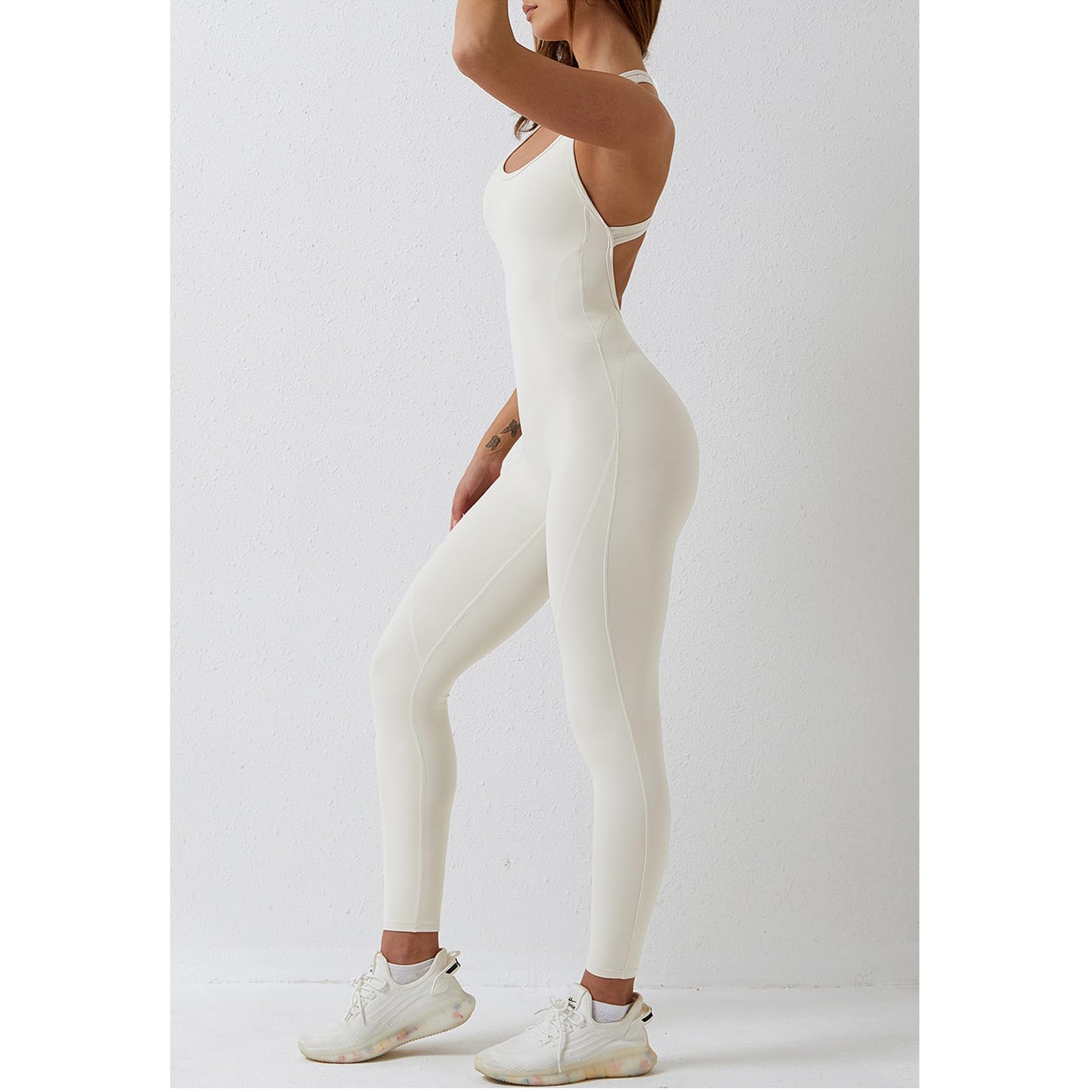 Mujeres Sexy de Yoga Gimnasio Unitard brotard Damas otoño de otoño Trajes de Invierno Apricot-S