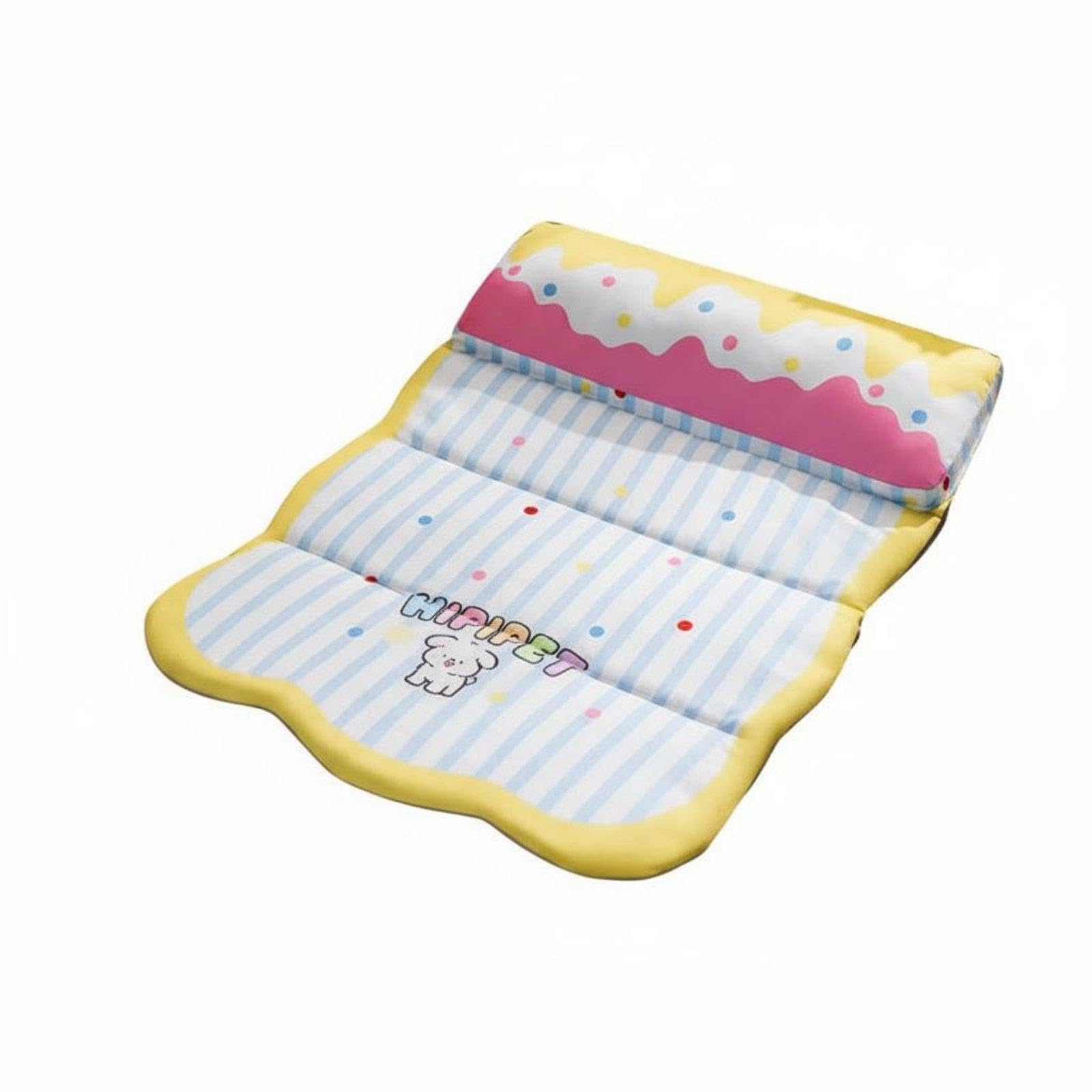 Foldable Pet Mat with Pillow Easy to Clean Waterproof Dog Sleeping Pad Wear-Resistant Three-Fold Pet Sleeping Mat for Dogs, Kennels, Car Travel Yellow XXL|Pet Supplies| Dog Supplies| Beds-image-27