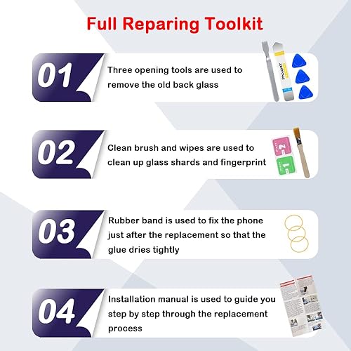 Miniatura 6 de Reemplazo de cristal trasero OEM compatible con iPhone 14 Plus de 6.7 pulgadas, todos los portadores con kit de reparación profesional e