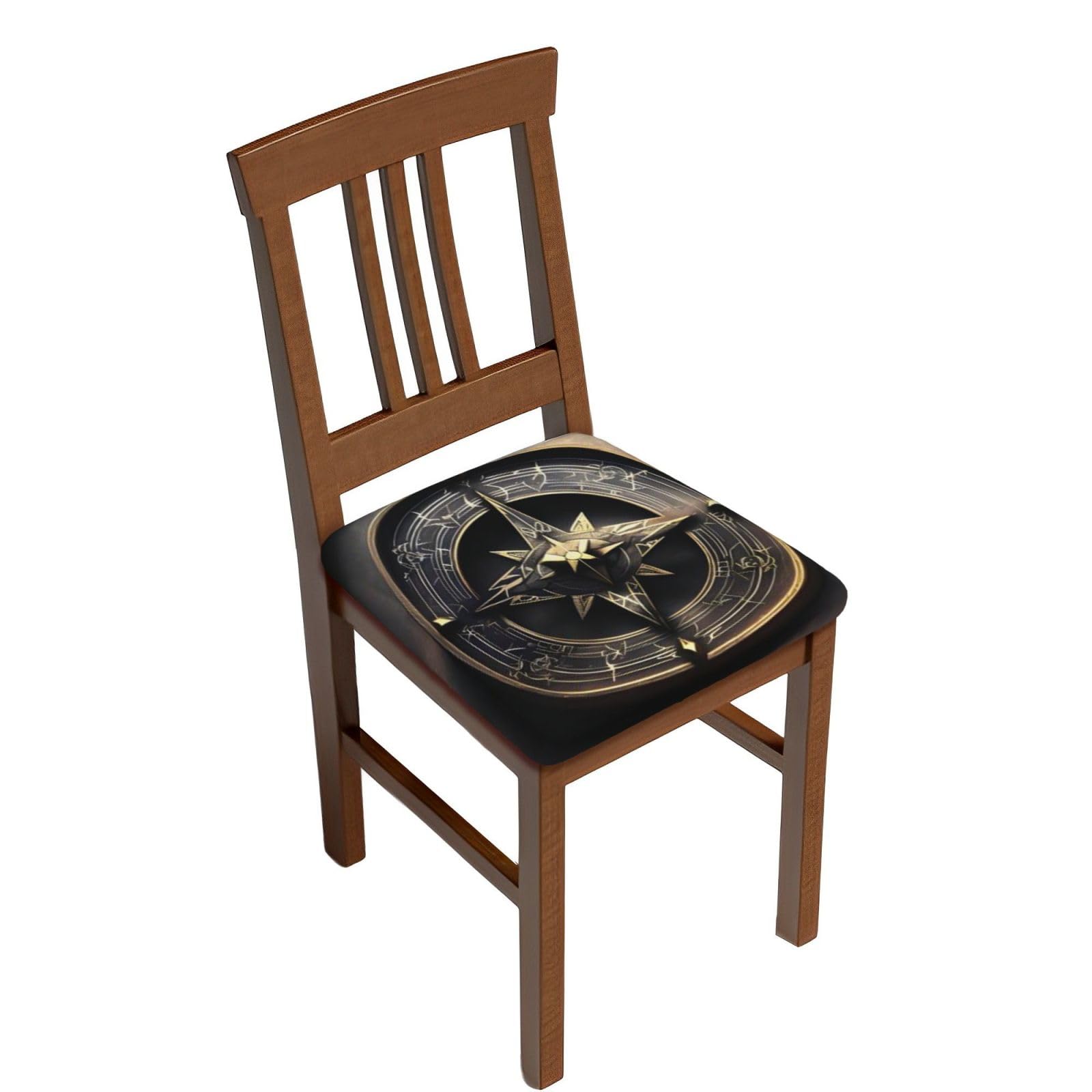 Housses de tabouret de bar carrées boussole runes nordiques velours élastique