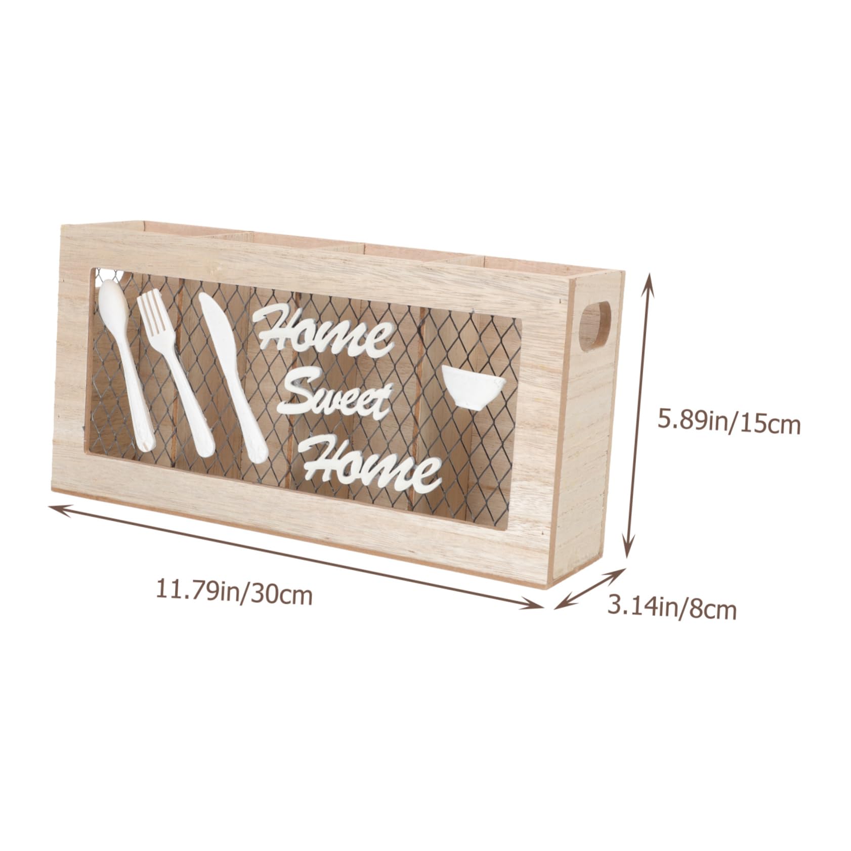 OFFSCH Rustic Wooden Cutlery Holder Countertop Utensil Organizer with Compartments Space Saving Design for Kitchen Supplies and Farmhouse Decor