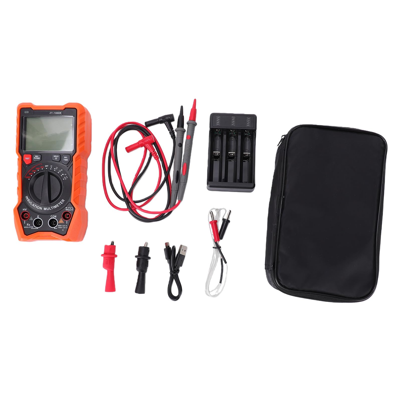 Sxhlseller Megohmmeter-Isolationswiderstandstester und Digitalmultimeter 1000 V, 19999 Zählungen, Automatische Bereichs-True-RMS-Messung mit DAR-PI-Test für Elektriker und Ingenieure (ZT-1000R)