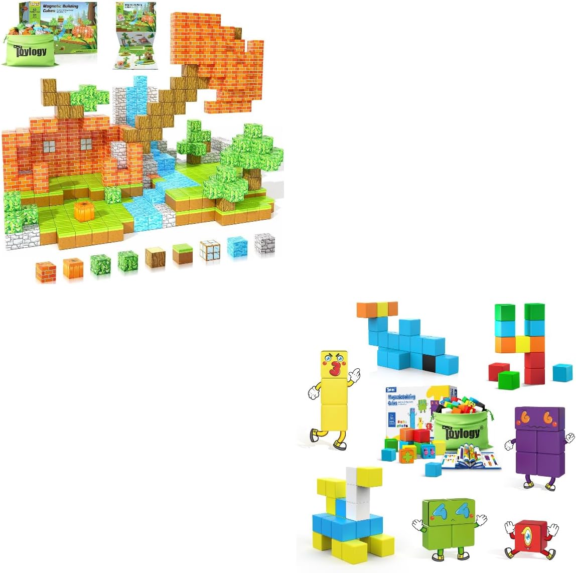 111PCS Magnetic Blocks-Build Pumpkin Forest Magnet World Magnetic with Number Magnetic Blocks for Kids Toys and Gifts for Boys and Girls 3-8,Classroom Must Have