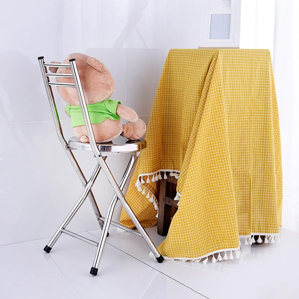 Stainless Steel Folding Chair, Portable Stackable Seat with Backrest and Footrest for Indoor Outdoor Events, Ideal for Weddings, Parties, and Office Use, 18 High