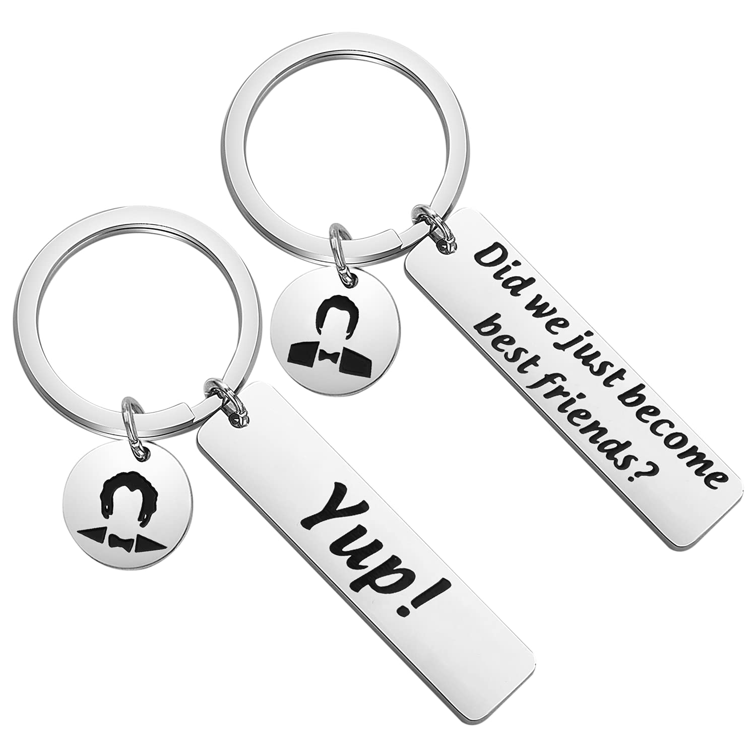 FAADBUK Stepbrothes Inspired Gift Best Friends Keychain Set BFF Gift Did we just become best friends? Yup!