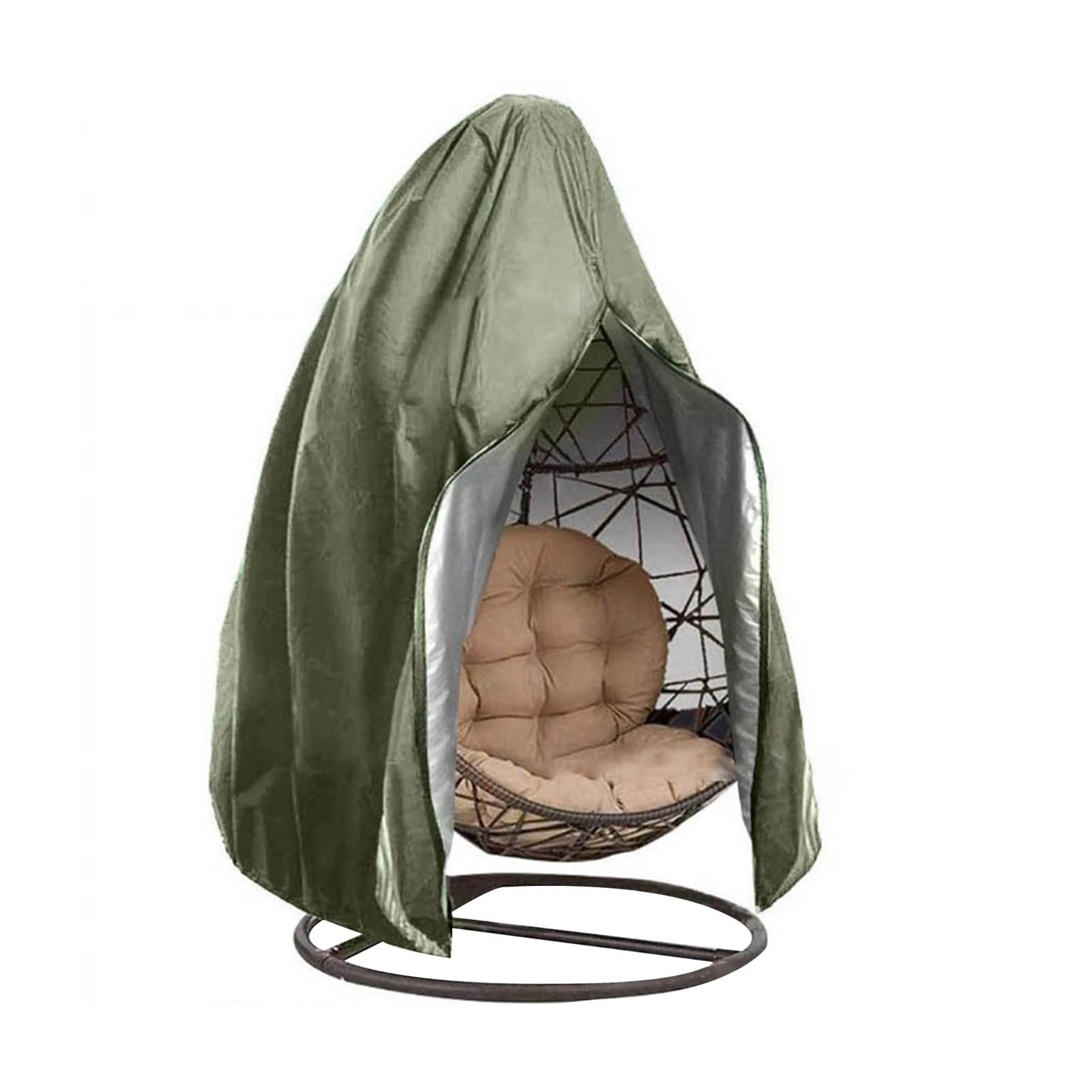 Couverture de Chaise Suspendue Housse De Chaise Suspendue en Coquilles D'œufs, Pliable, Résistante Aux Intempéries, Protection Solaire, for Cour(Deep Green,190T Double)