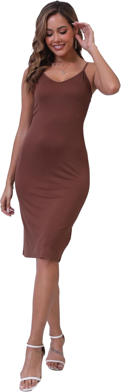 Women's Full Slips Cami Long Spaghetti Strap Under Dress - Image 4