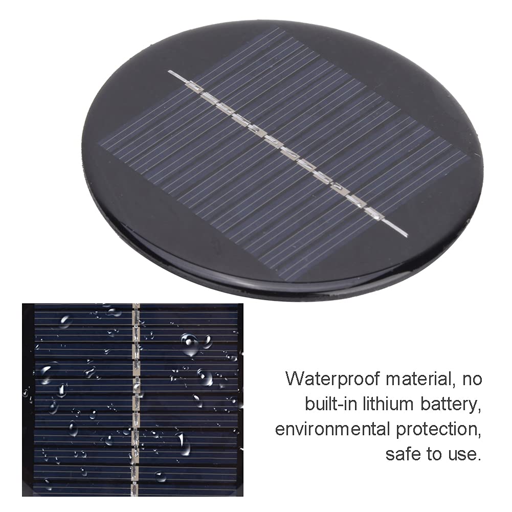 Pannello solare in silicio policristallino rotondo da 6 V e 80 mm, 4 pezzi, cella solare portatile ed efficiente con stabilizzazione della tensione, piccolo pannello solare leggero
