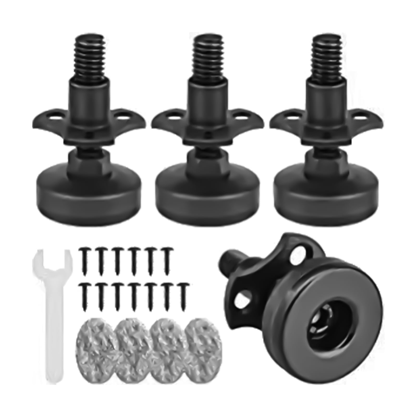 Msioytog Multicolor 4Pcs Adjustable Height Table Feets Portable Sturdy Furniture Stabilizers 3 / 8Inch Thread With Protective Felts Pad Cabinet Leg Levelers