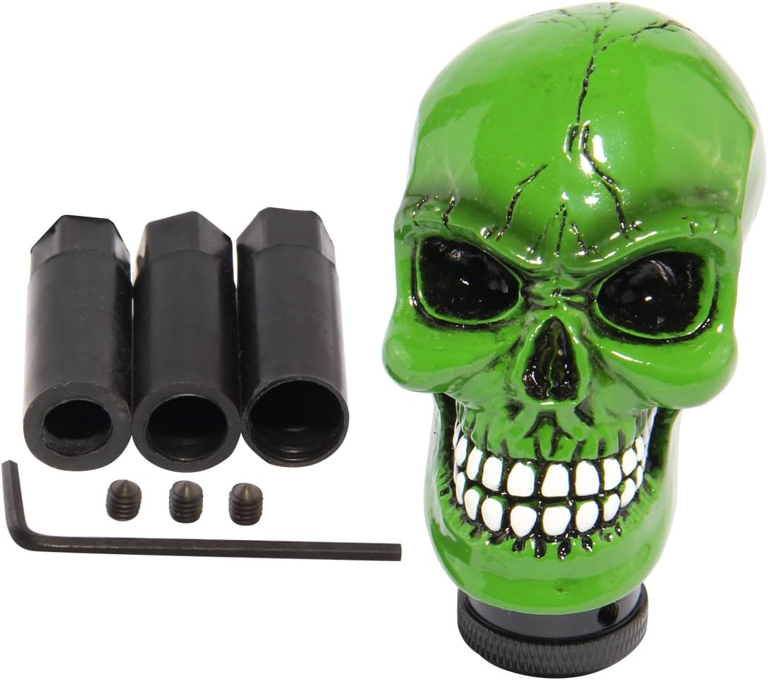 Skull Skeleton Auto Car Gear Shift Shifter Knob Handle for Toyota/Scion Honda/Acura Nissan/Mazda Lexus, Green