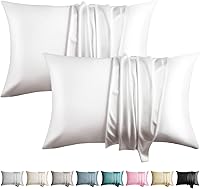 Vista 22 de Fundas de almohada de seda 100% 2 unidades, tamaño estándar, seda de morera para cabello y piel, juego de 2, seda de grado superior 6A, suave