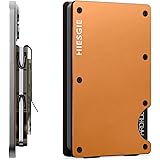 Compatible with MagSafe Wallet, Slim Wallet for Men with Money Clip, Rfid Blocking Metal Card Holder, Minimalist Magnetic Wallet Compatible with iPhone 16/15/14/13/12 Series - Orange