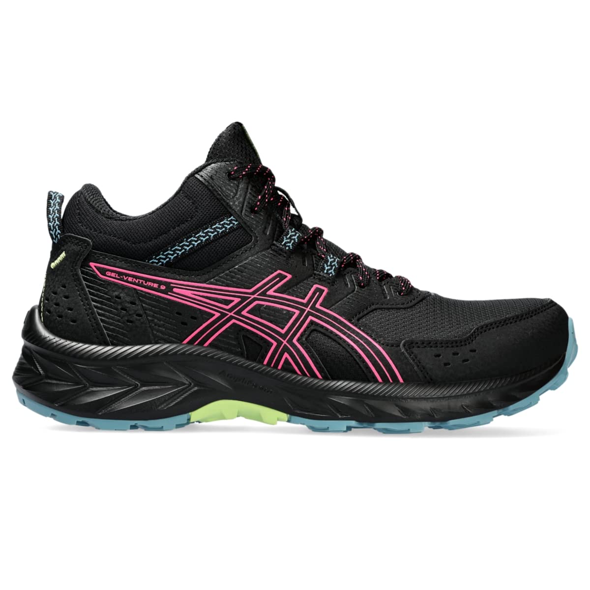 Asics Women's Gel-Venture 9 Mid Top Running Shoes, 5.5, Black/HOT Pink