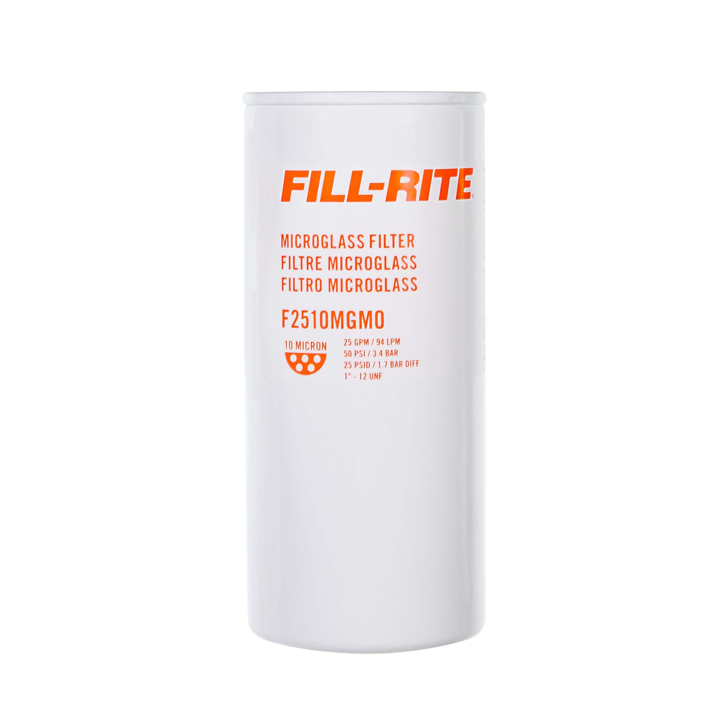 Fill-Rite F2510MGM0 1"-12 UNF 10 Micron Microglass Fuel Filter, Up to 25 GPM, Spin-On Particulate Filter for Fuel Transfer Systems, Removes Dirt, Rust &amp; Contaminants