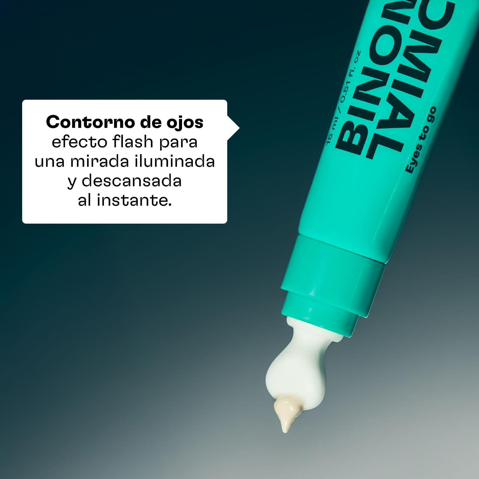BINOMIAL - Eyes to Go | Contorno de Ojos con Cafeína | Sérum Facial con Ácido Hialurónico y Aloe Vera | Tratamiento Hidratante y Antibolsas | Skincare | 15ml