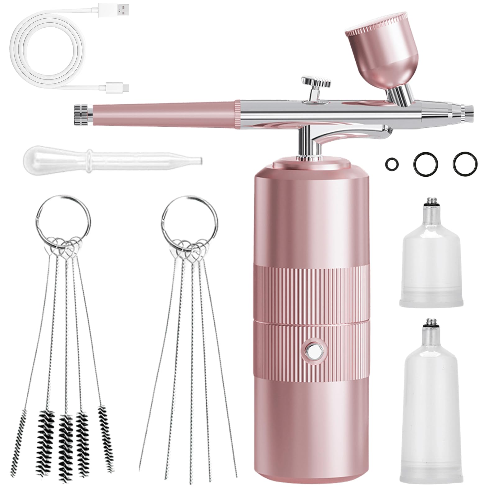 Juego de aerógrafo con compresor: pistola pulverizadora inalámbrica, kit de aerógrafo, pistola de aerógrafo portátil con compresor, recargable por USB, juego de pistola pulverizadora de mano para la