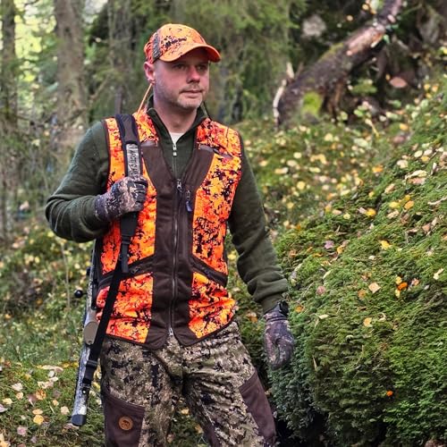 Full mundur Blaze Camo Orange Jagdweste Jagdsicherheit Leichte Weste für Erwachsene Unisex
