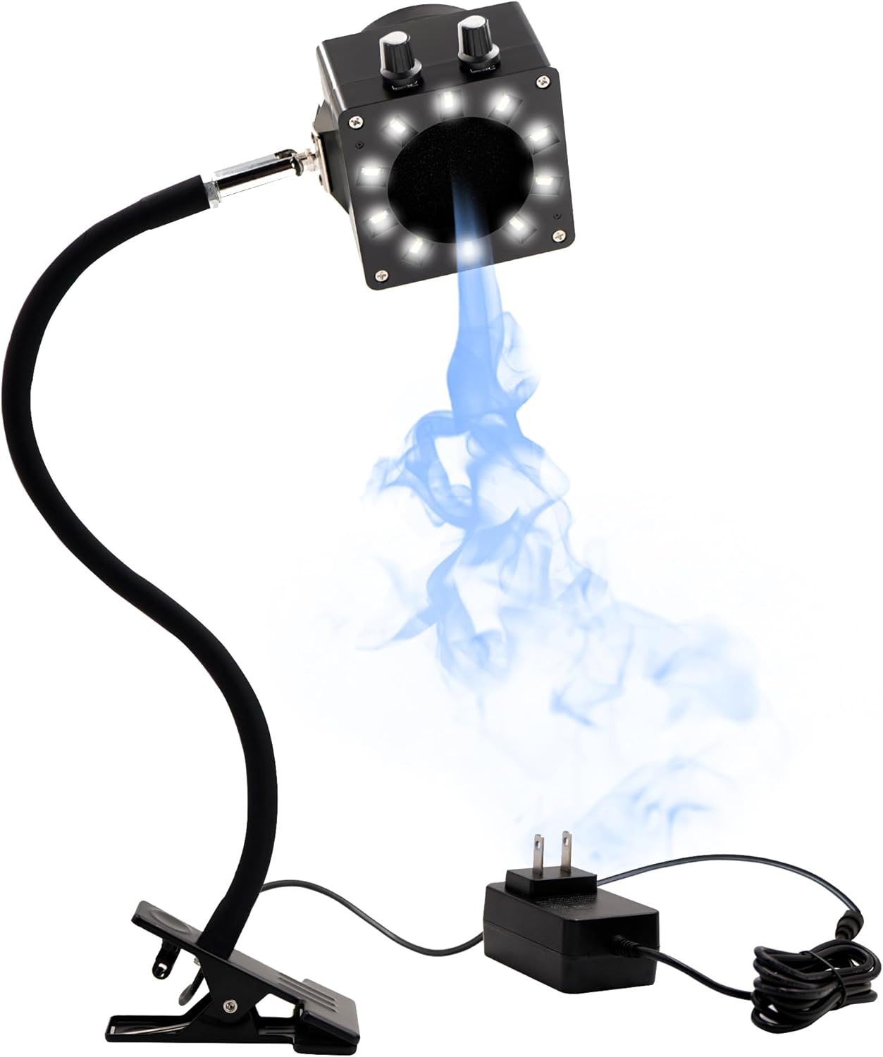 Treedix Solder Smoke Absorber Remover Solder Fume Extractor Adjustable Speed Fan Dimmable LED Light Silicone Gooseneck with Carbon Filters Exhaust Duct Hose for Soldering Station (Black)