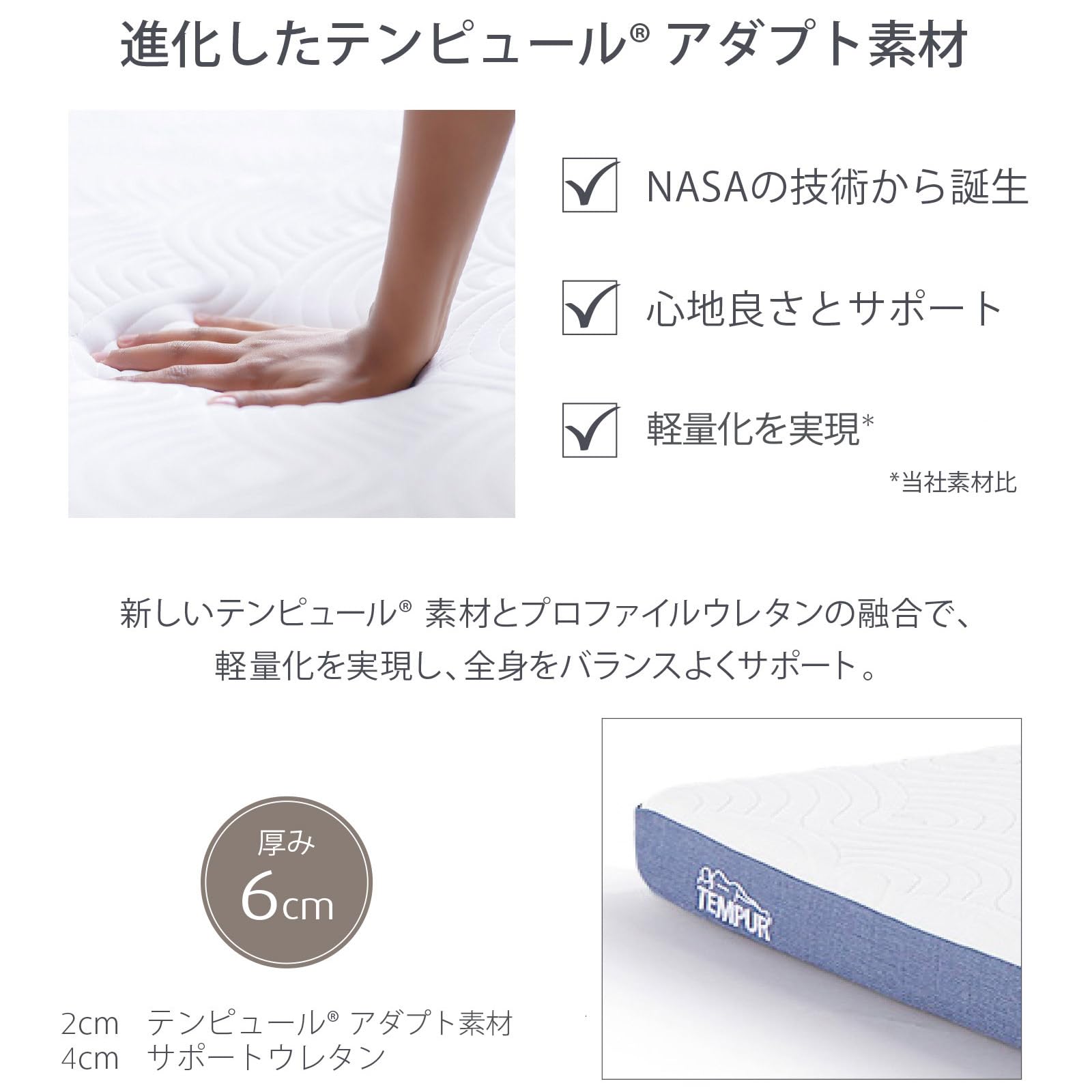 Amazon｜テンピュール(Tempur) 折りたたみマットレスとシーツ ダブル 